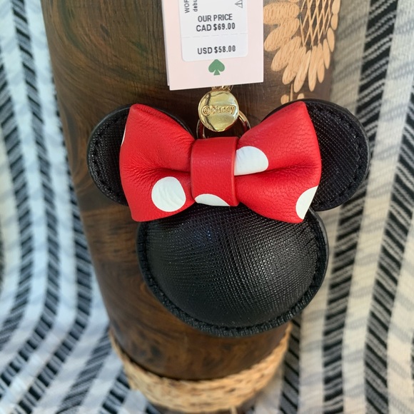 Kate spade key fob Minnie Mouse in black red new - Picture 3 of 5